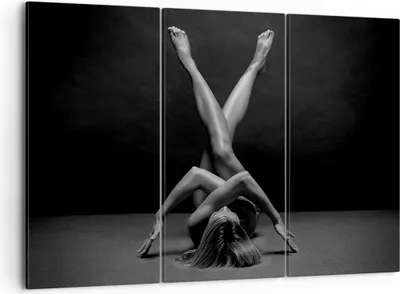 Produktbild von Bild auf Leinwand - Leinwandbild - 3 Teile - Frau Gymnastik Yoga - 105x70cm - Wand Bild - Wanddeko - Wandbilder - Leinwanddruck - Bilder - Wanddekoration - Leinwand bilder - Wandbild - CE105x70-4957