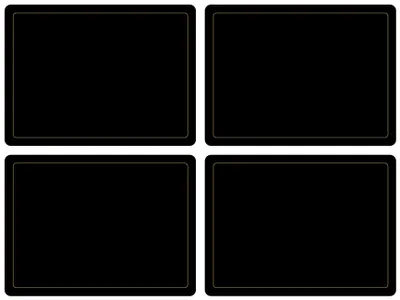 Platzset aus Kork, schwarz/gold, 4er-Set, 29 x 21,5 cm
