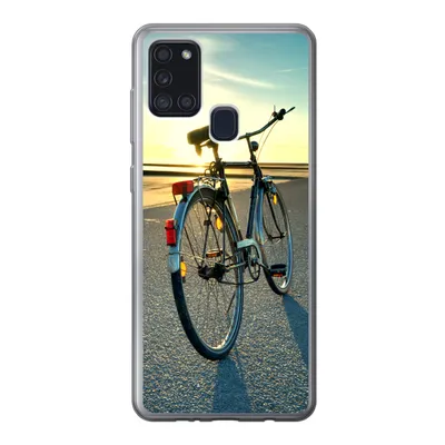Produktbild von MuchoWow® Handyhülle Schutzhülle Hülle für Samsung Galaxy A21s Nordsee - Fahrrad - Sonnenuntergang Silikon Softcase Handy Hülle - Hartschale