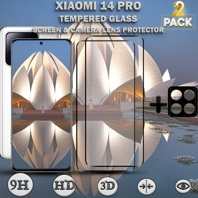 Zdjęcie produktu dla 2-pak ochraniaczy ekranu Xiaomi 14 Pro i 1-pak ochraniaczy soczewek ze szkła hartowanego 9H