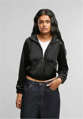Immagine prodotto di Urban Classics Donna Giacca corta in velluto nera - 3XL Giacca con pelliccia
