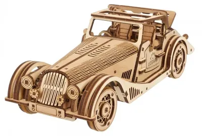 Obrázok produktu pre 3D puzzle, rýchlojazdný športový auto, Ugears, drevo, 222 dielov
