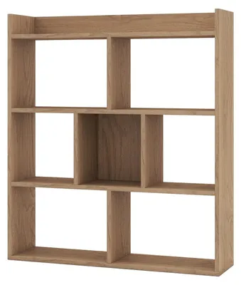 Zdjęcie produktu dla Regał na książki 7-sześcienny, 80x20x90 cm, wykończenie w kolorze naturalnego drewna