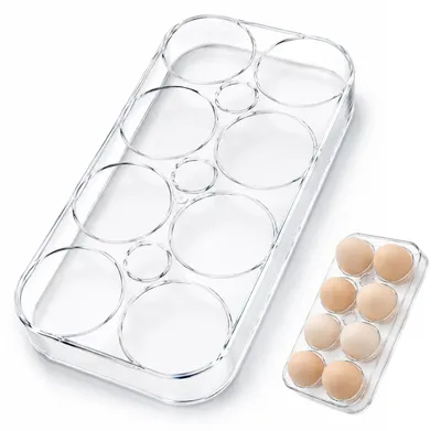 Eierhalter für Kühlschrank, transparent, für 8 Eier, platzsparend