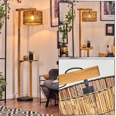 Produktbild von Obenetto Stehlampe aus Holz/Metall/Bambus in Naturfarben/Schwarz