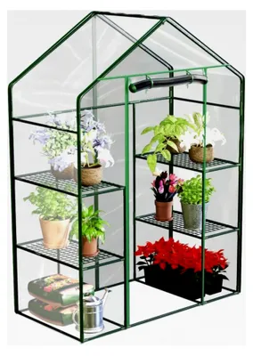 Produktbild von Foliengewächshaus für den Garten, Balkon und die Terrasse, 195 x 140 x 70 cm, grün, transparent