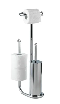 Immagine prodotto di WENKO Set di spazzole per WC in piedi Porta rotolo di ricambio UNIVERSALO Cromo