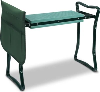 Immagine prodotto di Jayseuw panca per giardinaggio, cuscino per ginocchia da giardino, sgabello da giardino pieghevole fino a 150 kg, cuscino in schiuma Eva 2 in 1