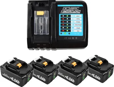 Obrázek produktu pro Nabíjecí 18V baterie, možnost 9,0 Ah, včetně 6A nabíječky, 4 6Ah 3A nabíječky