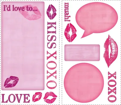 Image de RoomMates stickers muraux - Tableau blanc avec des bisous