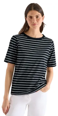 Produktbild von Cecil T-Shirt mit Boatneck und Streifen universal Blue XS