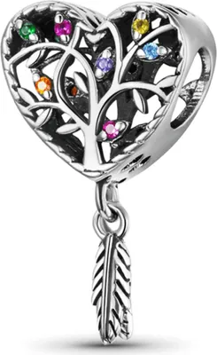 Produktbild von Gnoce Lebensbaum-Herzcharm FLC112 Silber