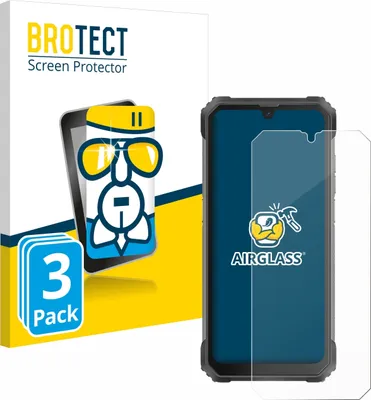 A product shot of a screen protector package and the screen protector itself.