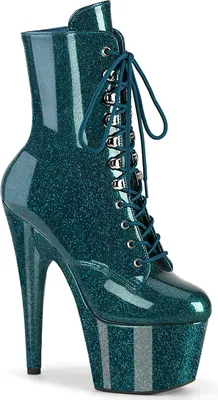 Produktbild von ADORE-1020GP Damen Booties von Pleaser, Blau Lack , EU 41, US 11