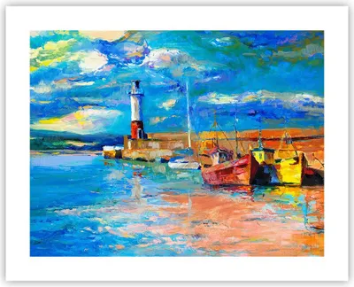 Produktbild von Poster - Poster ohne Rahmen - Leuchtturm Meer - 50x40 cm - Wand Bild - Wanddeko - Wandbilder - Kunstposter - Wandposter - Bilder - Kunstdruck - Wanddekoration - Wandbild - P2XAA50x40-3693