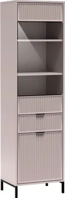 Produktbild von LS-5 Vitrine, Hochschrank, Regal, Bücherregal, Glas, Kommode Cashmere Beige