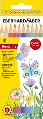 Image de EBERHARD FABER 514810 Coffret de crayons de couleur Pastel, 3mm, assortis