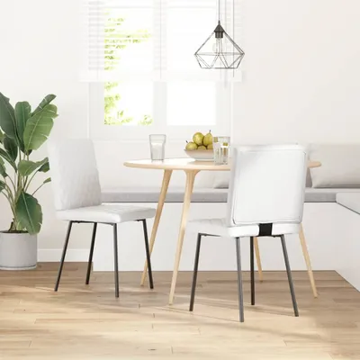 Produktbild von "2026 MODERNE"2er-Set Esszimmerstuhl/Esszimmerstuhl - CLORIS - Küchenstuhl elegantes Design - Weiß Kunstleder - 45x54x83cm - Esszimmerstühle NeuMöbel895389