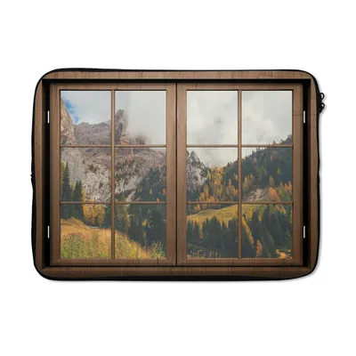 Produktbild von MuchoWow® Laptop Hülle 13 Zoll Aussicht - Berg - Baum Laptoptasche - Laptophülle - Sleeve - Rundumschutz