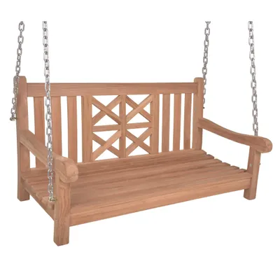 Produktbild von Freischwinger Hängebank GAZA-120 aus Teakholz in natur, B/H/T: ca. 120/62/66 cm