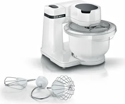 Image de Robot Pâtissier BOSCH Serie 2 MUMS2AW00, 700 W, 4 Vitesses, Bol 3,8 L, Blanc, Fouets Inclus