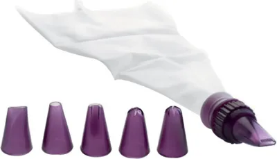 Immagine prodotto di Ibili-Accesorios Set per decorare torte, 7 pezzi, plastica, bianco/viola