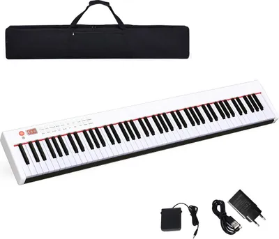 Obrázek produktu pro Digitální piano s 88 klávesami přenosná elektronická klávesnice 127 x 21,5 x 6,5 cm bílá + černá