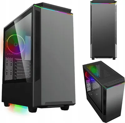 Produktbild von COIL PC-Gehäuse, Paladin T801,Mid-Tower ATX, gehärtetes Glas, ARGB 12cm Rainbow-Lüfter, Schwarz