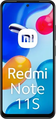 A marketing image for a Xiaomi Redmi Note 11S smartphone, featuring the brand logo and product name prominently displayed against a colorful, abstract background.