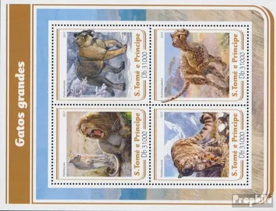 Produktbild von Briefmarken Sao Tome e Principe 2017 Mi 7078-7081 Kleinbogen (kompl. Ausgabe) postfrisch Große Katzen