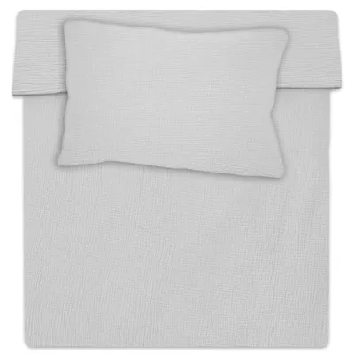 Produktbild von Kinderbettwäsche 90x120 Musselin – Bettwäsche Kinder Baby Jungen Mädchen Bettwäsche-sets Bettbezug 90 x 120 cm Kissenbezug 40x60 Grau