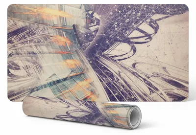 Produktbild von Rutschfeste Schreibtischunterlage mit abstraktem Liniennetzmuster, 120 x 60 cm