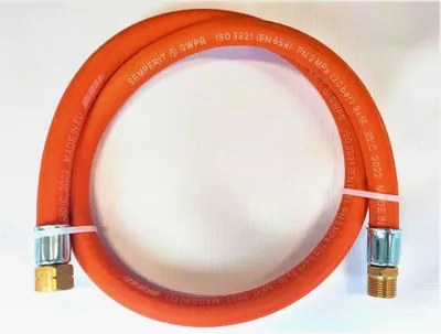 Produktbild von Propan-Butan-Gasschlauch 50 cm (0,5 m) | Ø 9 mm | 3/8" Zoll LKS Anschluss mit Schnellkupplung | bis -30 °C | Gasschlauch für Camping und Gasgrillgeräte