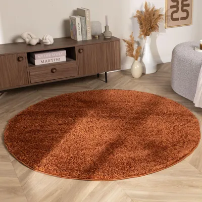 Zdjęcie produktu dla Volero - Okrągły dywan z wysokim włosiem – Wish Terracotta - Ø 230 cm