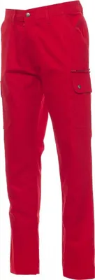 Produktbild von FOREST Arbeitshose Rot XL mit seitlich dehnbarem Bund und Zollstocktasche