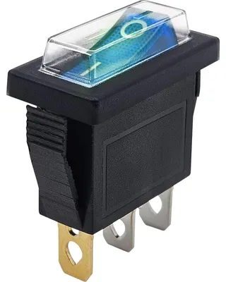 Produktbild von ProRide Wippschalter KCD3-12 mit Schutzkappe, 3-polig, 12 V/20 A, blau