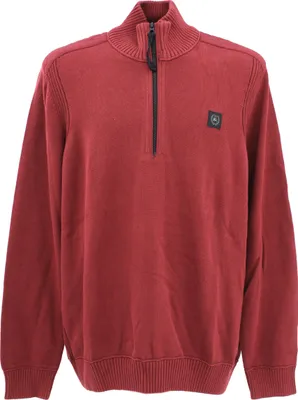 Produktbild von 33320 Lerros, ,  Herren Troyer Pullover Pulli Mock Zip, mittlerer Glattstrick, weinrot, 3XL