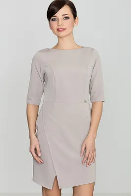 Produktbild von Eliamones K200 Minikleid, beige, M, eleganter asymmetrischer Schnitt