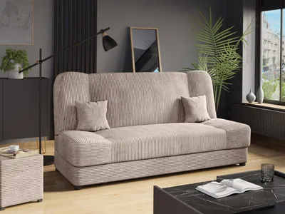 Produktbild von MIRJAN24 Schlafsofa Jonas Cord, Schlaffunktion und Bettkasten, Stilvoll Polstersofa (Farbe: Poso 03)