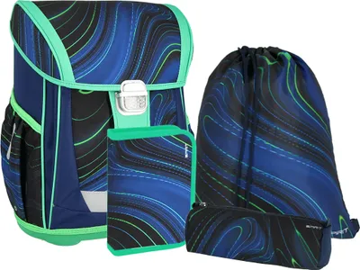Produktbild von SPIRIT Schulranzen Set BLUE Stripes 4 teilig Serie COOL