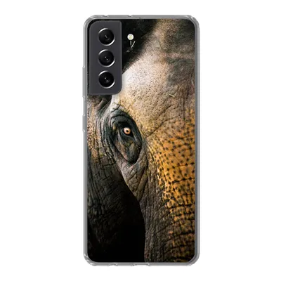Produktbild von MuchoWow® Handyhülle Schutzhülle Hülle für Samsung Galaxy S21 FE Elefant - Nahaufnahme - Tiere - Natur Silikon Softcase Handy Hülle - Mobiltelefonhülle