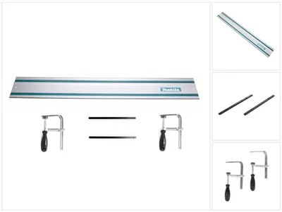 Image de Makita Kit de rails de guidage Rail de guidage 1400 mm + 2x connecteurs de rails de guidage + 2x serre-joints à vis