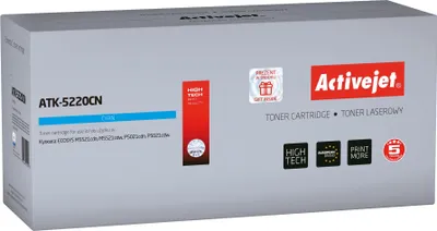 Obrázek produktu pro Activejet Tonerová kazeta ATK-5220CN (náhradní kazeta Kyocera TK-5220C; Supreme; 1200 stran; modrá), 0 str., 1200 str., Azurová, 1 kusů