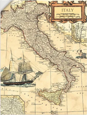 Produktbild von ARTland Wandbild, selbstklebend Italienkarte Größe: 45x60 cm