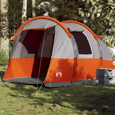 Produktbild von Möbel Tunnelzelt 4 Personen Grau und Orange Wasserdicht - Campingzelte 94633