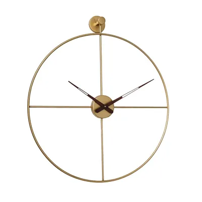 Zdjęcie produktu dla Designerski zegar ścienny Clean Gold 50 cm