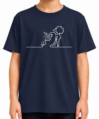 Produktbild von La Linea Balum Strichmaennchen Osvaldo Cartoon Retro Cavandoli Kinder T-Shirt, Navy, 116