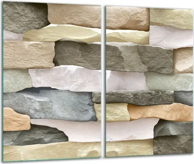 Produktbild von Herdabdeckplatten 2 teilig 30x52 Glaskeramikkochfeld Abdeckung Glas Ziegel