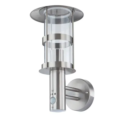 Produktbild von Lindby Außenwandleuchte Noemi, Sensor, grau, Edelstahl, 34cm