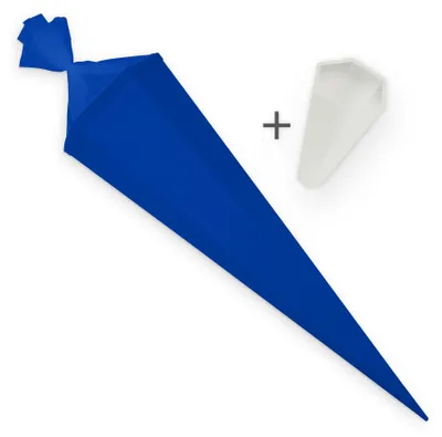 Produktbild von itenga Set Ultramarinblau Bastelschultüte Rohling 85 cm eckig + Spitzenschutz